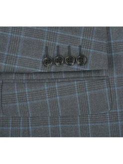 Men's Two Piece Classic Fit Windowpane Check Suit