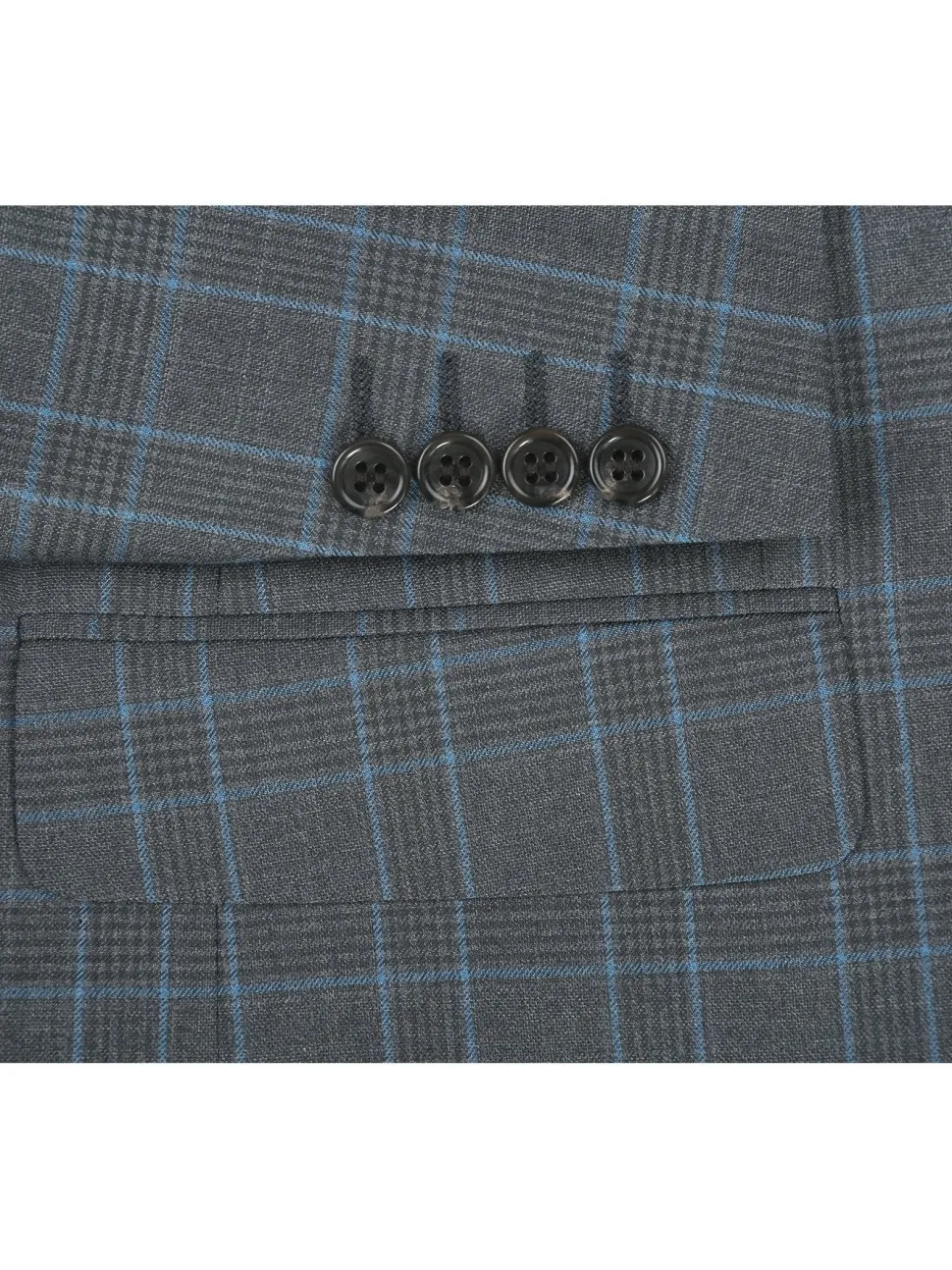 Men's Two Piece Classic Fit Windowpane Check Suit