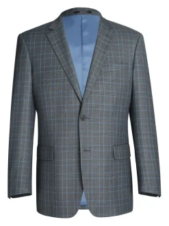 Men's Two Piece Classic Fit Windowpane Check Suit