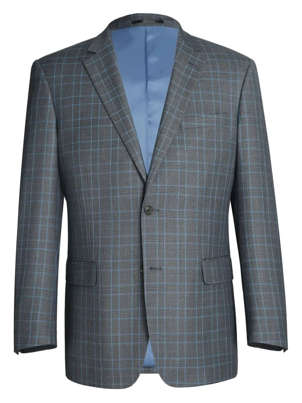 Men's Two Piece Classic Fit Windowpane Check Suit