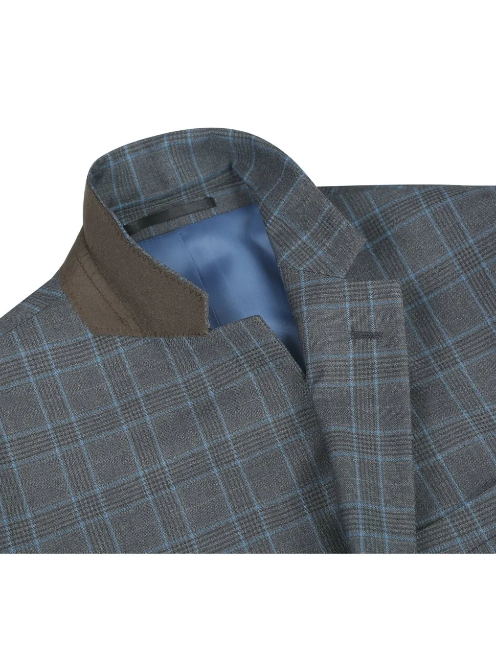 Men's Two Piece Classic Fit Windowpane Check Suit