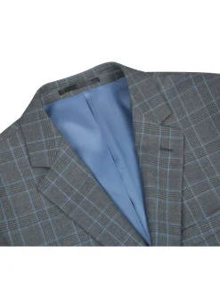 Men's Two Piece Classic Fit Windowpane Check Suit
