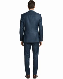 Men's Two Piece Classic Fit Windowpane Check Suit