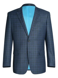 Men's Two Piece Classic Fit Windowpane Check Suit