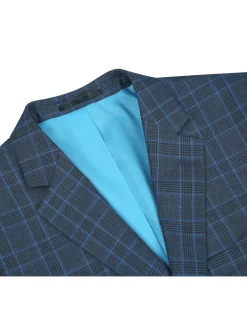Men's Two Piece Classic Fit Windowpane Check Suit