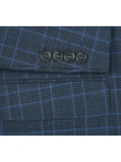 Men's Two Piece Classic Fit Windowpane Check Suit