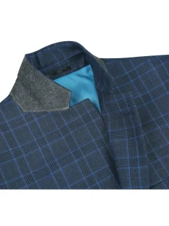 Men's Two Piece Classic Fit Windowpane Check Suit