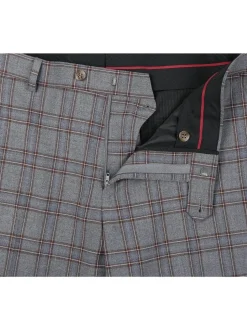 Men's Two Piece Slim Fit Stretch Windowpane Check Suit