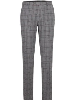 Men's Two Piece Slim Fit Stretch Windowpane Check Suit
