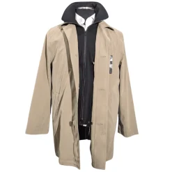 Men's Water-Proof Iconic Taupe Raincoat Jacket With Removable Liner