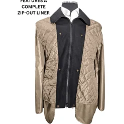 Men's Water-Proof Iconic Taupe Raincoat Jacket With Removable Liner