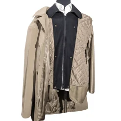 Men's Water-Proof Iconic Taupe Raincoat Jacket With Removable Liner