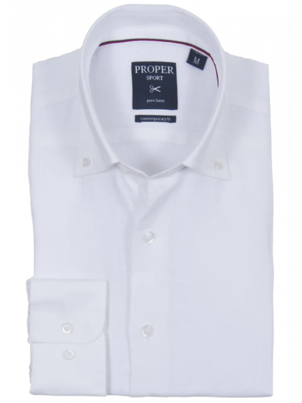Mens White Modern Fit Spread Collar 100% Linen Dress Shirt