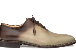 Mezlan Barbaro Two-Tone Olive Mocha Oxford Dress Shoes
