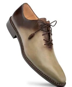 Mezlan Barbaro Two-Tone Olive Mocha Oxford Dress Shoes
