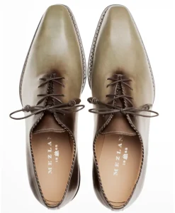 Mezlan Barbaro Two-Tone Olive Mocha Oxford Dress Shoes
