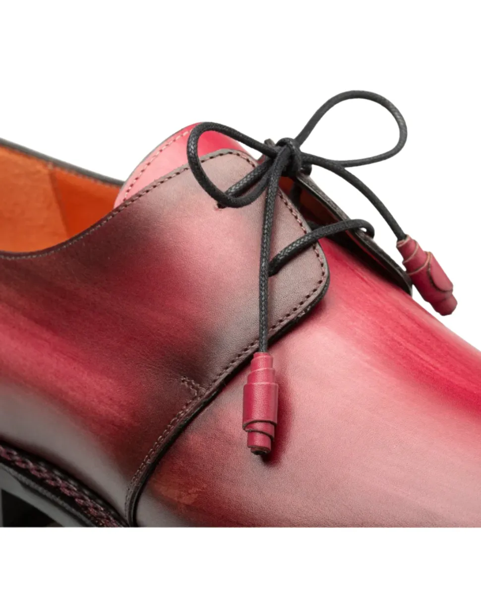 Mezlan Mens Burgundy Rust Lace-Up Oxford Leather Dress Shoes