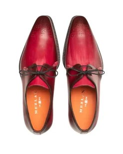 Mezlan Mens Burgundy Rust Lace-Up Oxford Leather Dress Shoes
