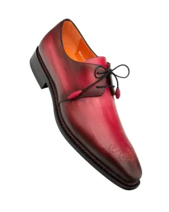 Mezlan Mens Burgundy Rust Lace-Up Oxford Leather Dress Shoes