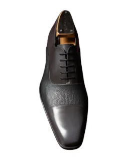 Mezlan Mens Gray Cap Toe Lace-up Oxford Leather Dress Shoes