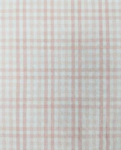 Modena Windowpane Pink & White Contemporary Fit Spread Collar Cotton Blend Stretch Dress Shirt