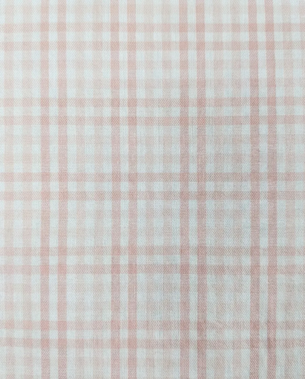 Modena Windowpane Pink & White Contemporary Fit Spread Collar Cotton Blend Stretch Dress Shirt
