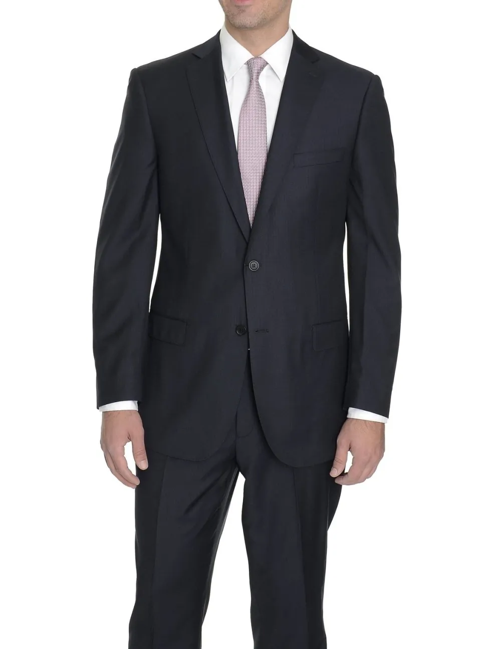 Modern Fit Blue Striped Wool Suit
