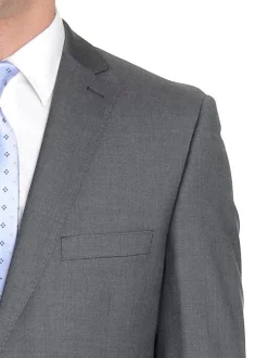 Modern Fit Solid Gray Wool Suit