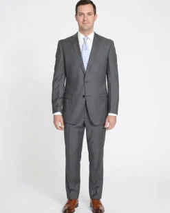 Modern Fit Solid Gray Wool Suit