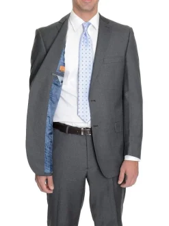Modern Fit Solid Gray Wool Suit