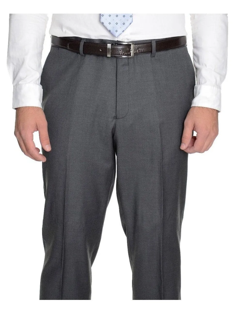 Modern Fit Solid Gray Wool Suit