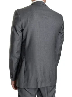 Modern Fit Solid Gray Wool Suit