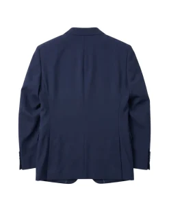 Montreux Mens Solid Navy Blue Slim Fit Unlined 4-way Stretch Suit