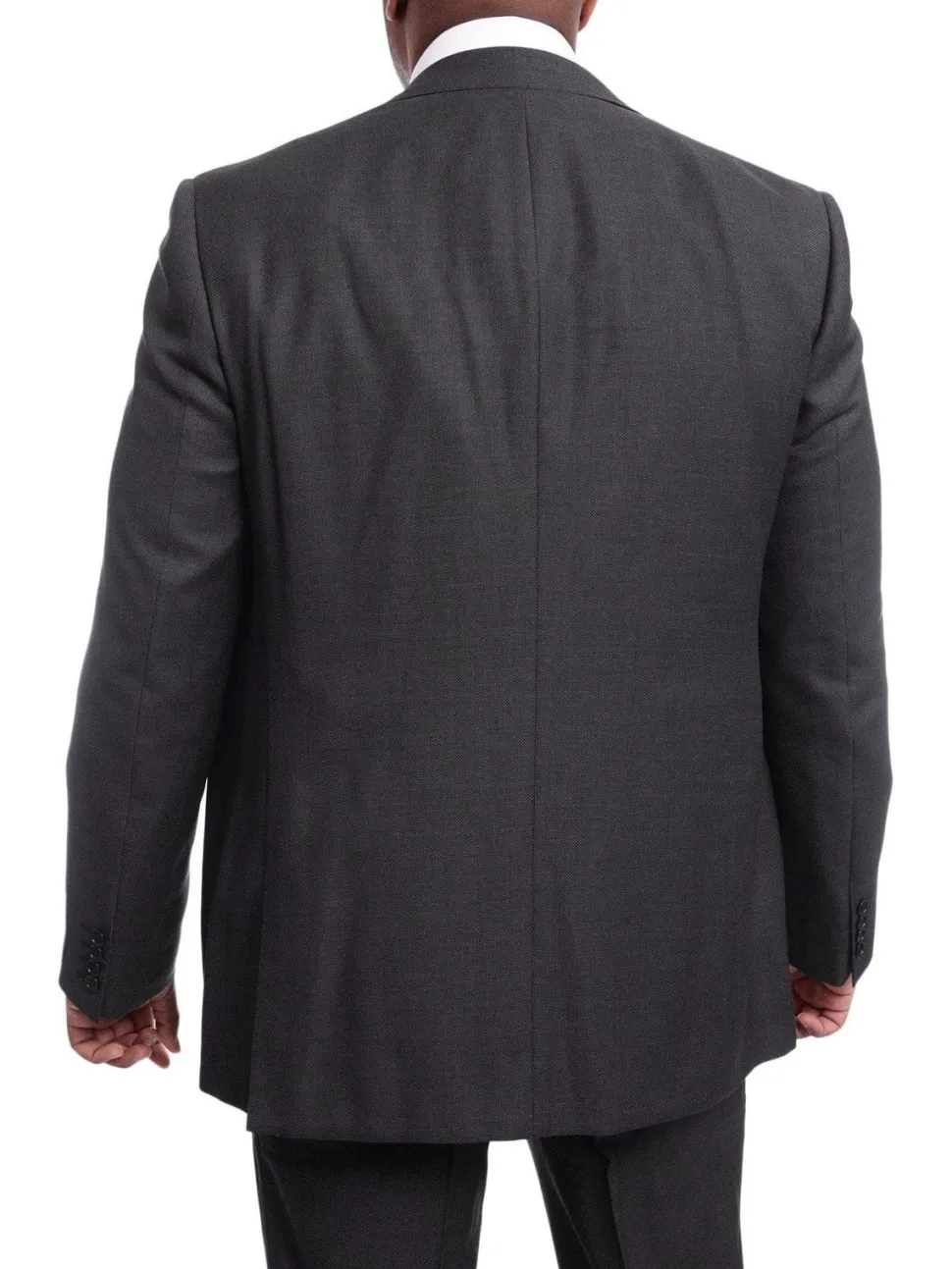 Napoli Classic Fit Charcoal Gray Birdseye Half Canvassed Marzotto Wool Suit
