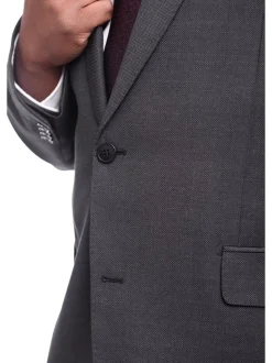 Napoli Classic Fit Charcoal Gray Birdseye Half Canvassed Marzotto Wool Suit