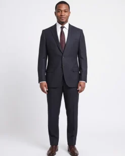 Napoli Classic Fit Navy Birdseye Two Button Half Canvassed Wool Suit