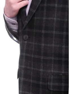 Napoli Classic Fit Navy Plaid Half Canvassed Zegna Wool Cashmere Blend Blazer