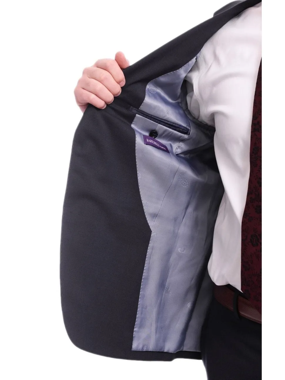 Napoli Classic Fit Solid Blue Half Canvassed Two Button Wool Suit