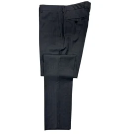 Napoli Mens Blue-Gray Subtle Pinstripe Notch Lapel Classic Fit 2-Button Wool Suit with Ticket Pocket - 40L