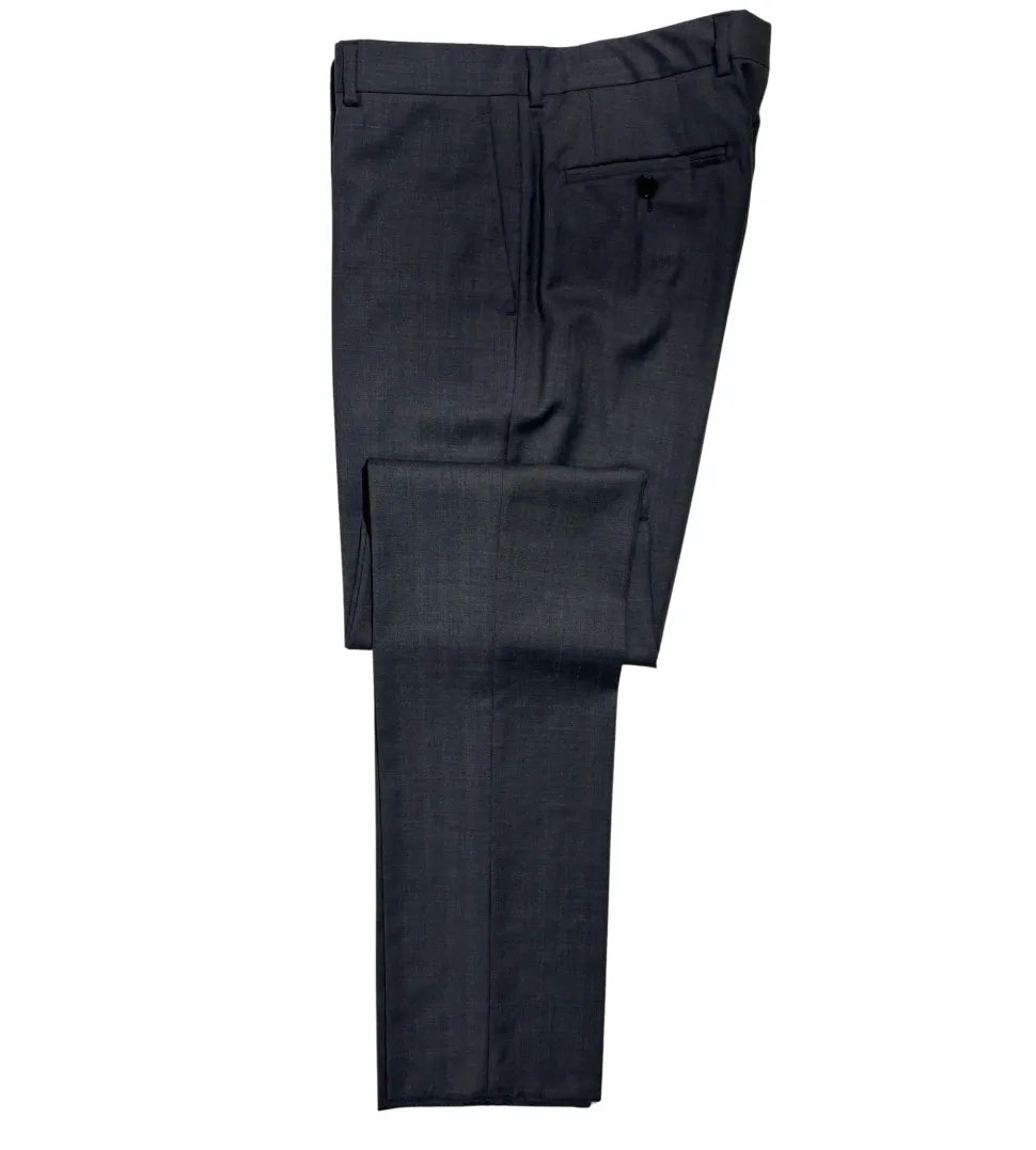 Napoli Mens Blue-Gray Subtle Pinstripe Notch Lapel Classic Fit 2-Button Wool Suit with Ticket Pocket - 40L