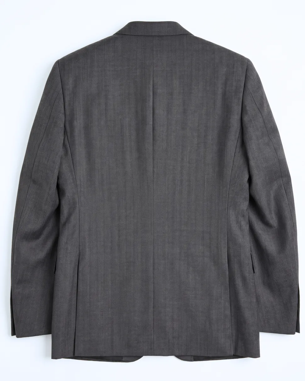 Napoli Mens Blue-Gray Subtle Pinstripe Notch Lapel Classic Fit 2-Button Wool Suit with Ticket Pocket - 40L
