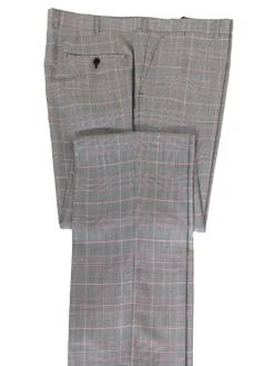 Napoli Mens 46L Black & White Plaid Super 150s Wool Classic Fit 2 Piece Suit