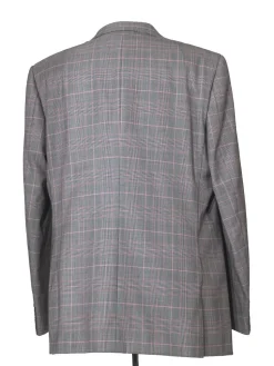 Napoli Mens 46L Black & White Plaid Super 150s Wool Classic Fit 2 Piece Suit