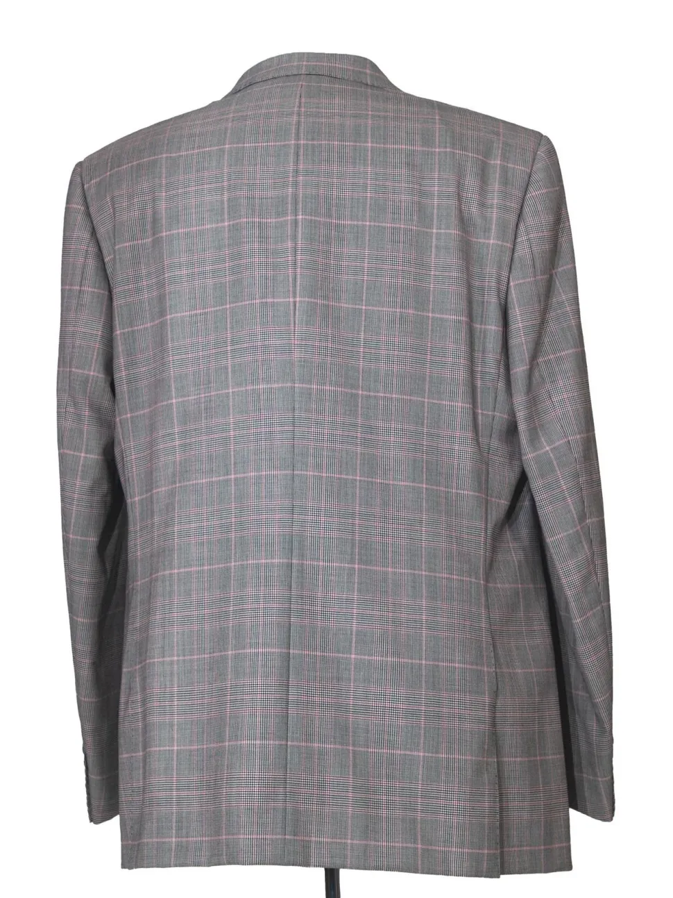 Napoli Mens 46L Black & White Plaid Super 150s Wool Classic Fit 2 Piece Suit