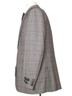 Napoli Mens 46L Black & White Plaid Super 150s Wool Classic Fit 2 Piece Suit