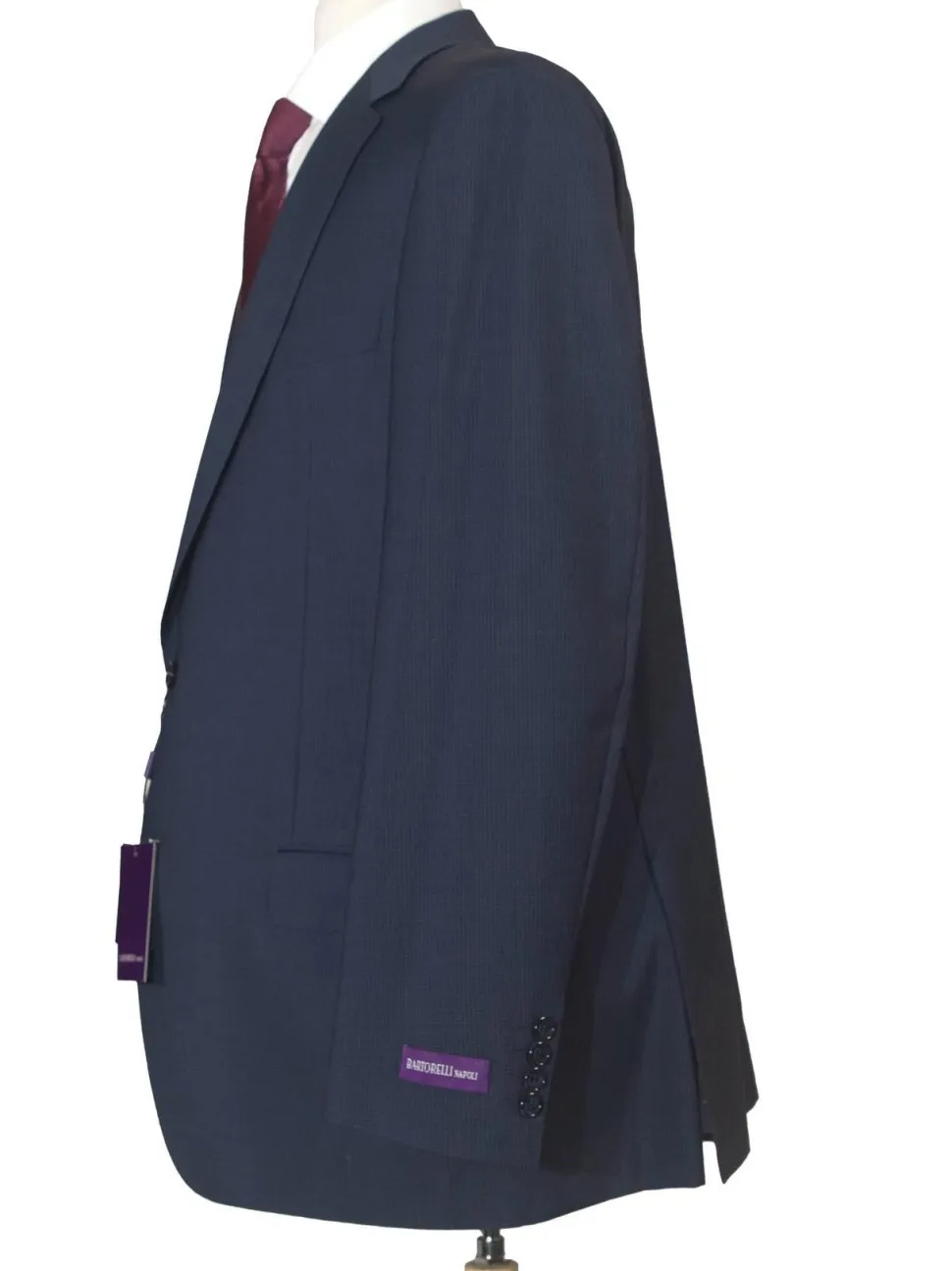 Napoli Mens 48L Blue Check 100% Wool 2 Piece Classic Fit Suit
