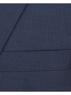 Napoli Mens 48L Blue Check 100% Wool 2 Piece Classic Fit Suit
