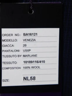 Napoli Mens 48L Blue Check 100% Wool 2 Piece Classic Fit Suit