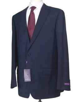 Napoli Mens 48L Blue Check 100% Wool 2 Piece Classic Fit Suit