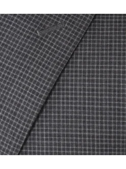 Napoli Mens 44L Charcoal Gray Check 100% Wool Slim Fit 2 Piece Suit